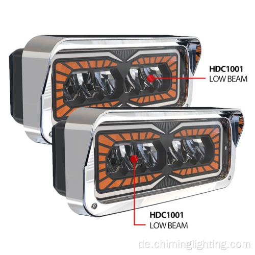 12V 24 V DRL Weißer Halo Bernstein -Indikation Hilfsumdrehung leichter Rechteck Schwerpfleger LED -LED -Projektor Scheinwerfer für Kenworth